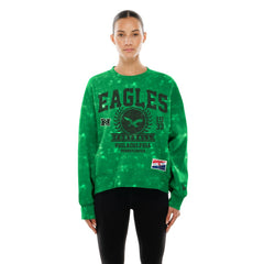 Philadelphia Eagles New Era Women's Throwback Oversized Boxy Sweatshirt - Kelly Green - NFL