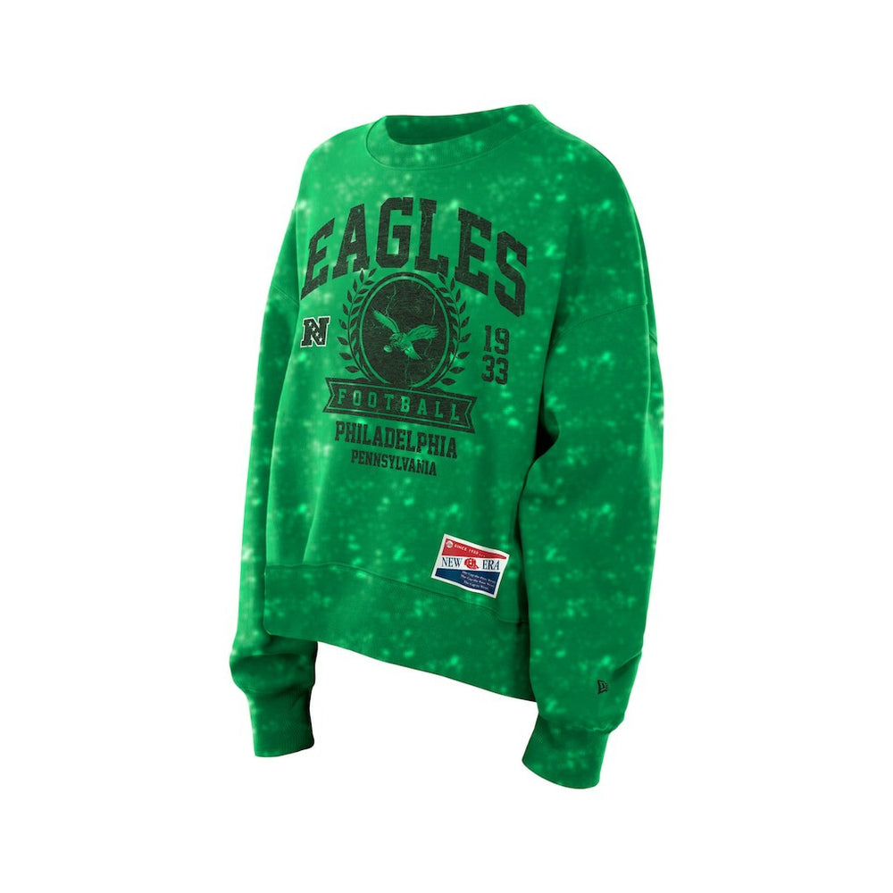 Philadelphia Eagles New Era Women's Throwback Oversized Boxy Sweatshirt - Kelly Green - NFL