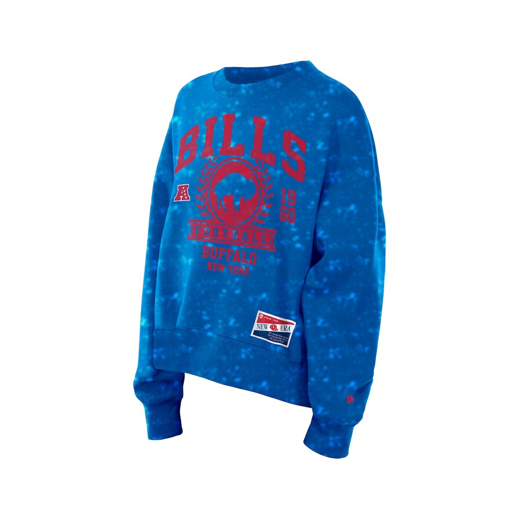 Buffalo Bills New Era Women's Throwback Oversized Boxy Sweatshirt - Royal - NFL