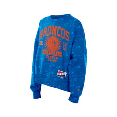 Denver Broncos New Era Women's Throwback Oversized Boxy Sweatshirt - Royal - NFL