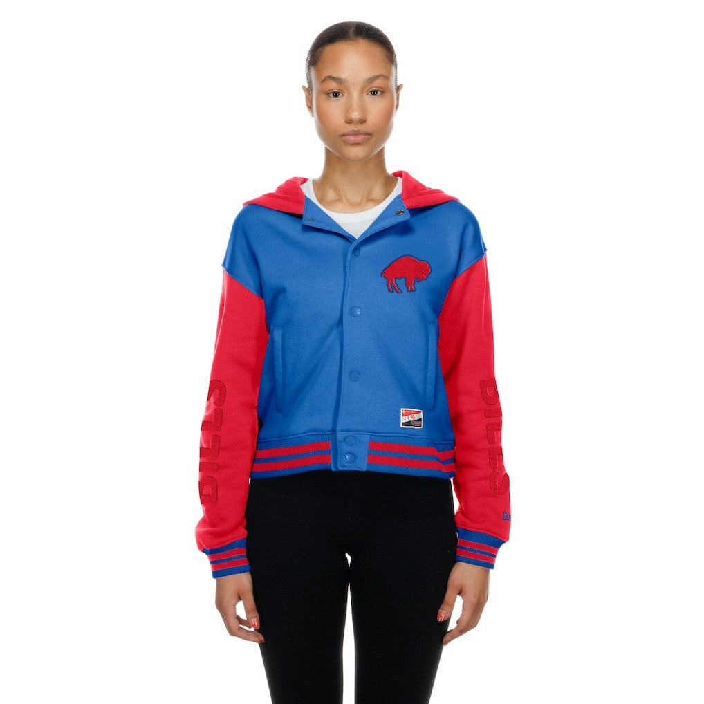 Buffalo Bills New Era Women's Throwback Full-Snap Hooded Jacket - Royal - NFL