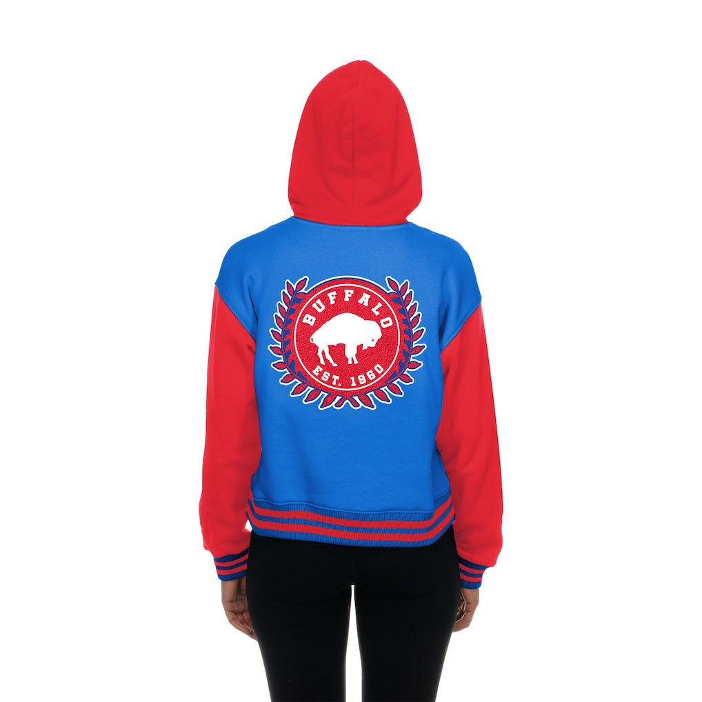 Buffalo Bills New Era Women's Throwback Full-Snap Hooded Jacket - Royal - NFL