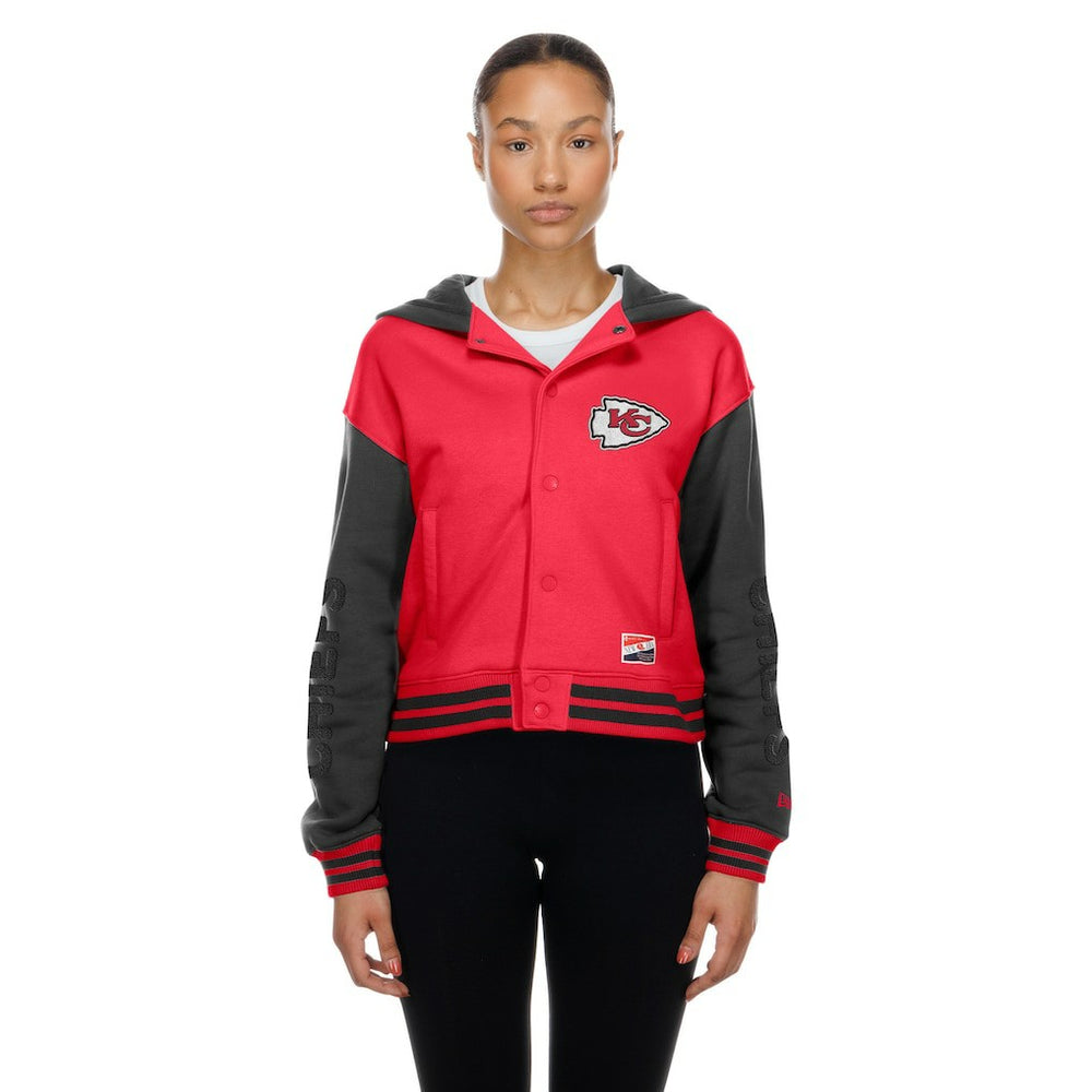Kansas City Chiefs New Era Women's Throwback Full-Snap Hooded Jacket - Red - NFL
