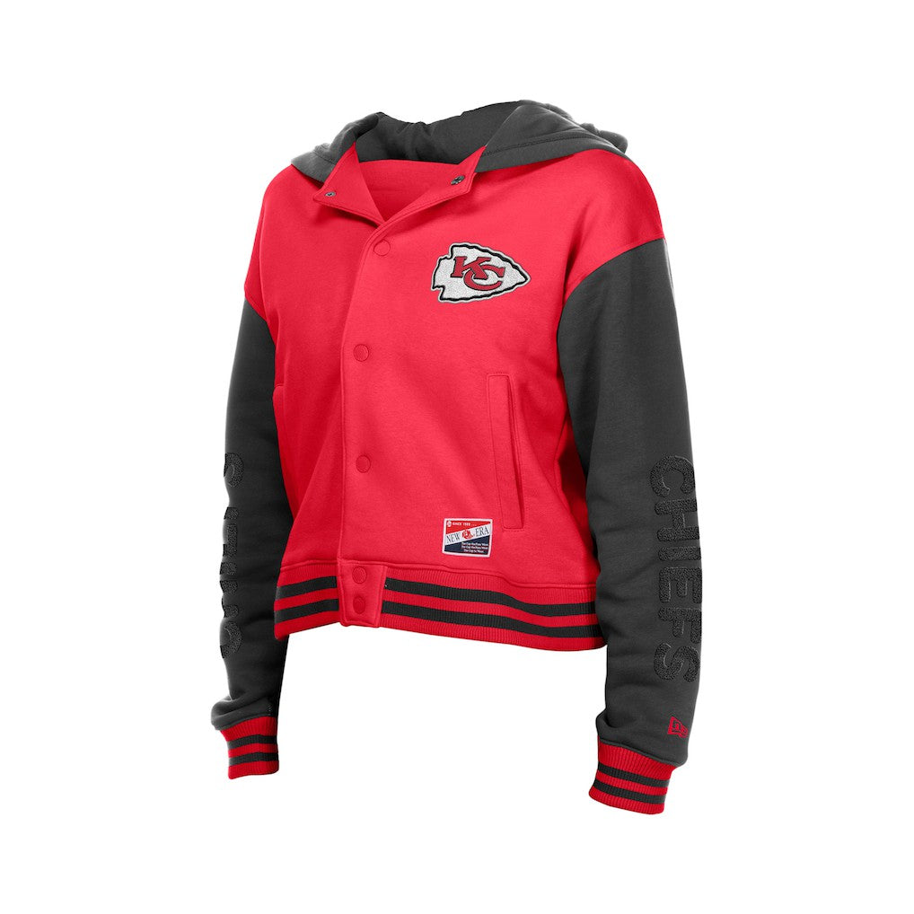 Kansas City Chiefs New Era Women's Throwback Full-Snap Hooded Jacket - Red - NFL