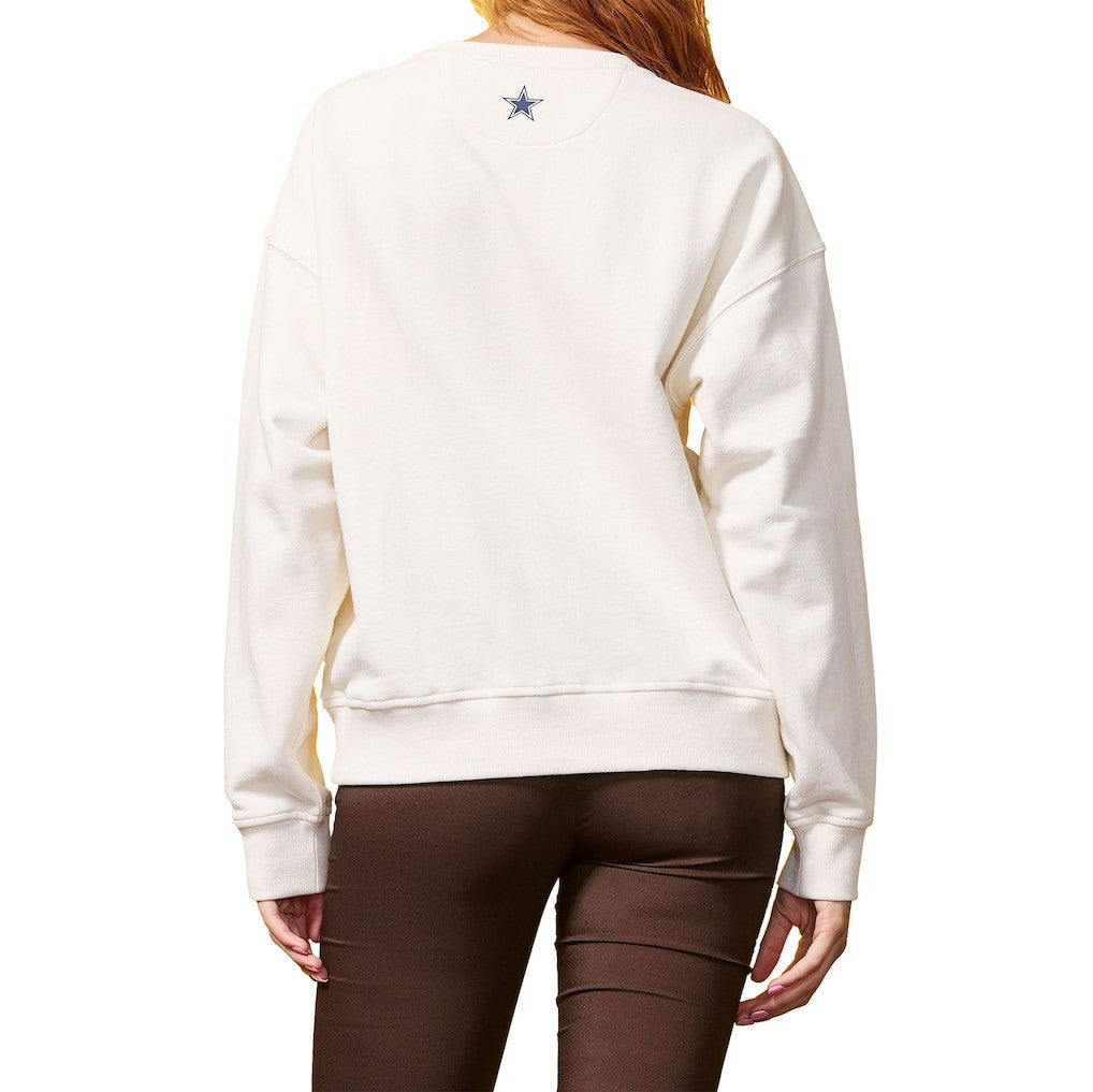 Dallas Cowboys Terez Women's Gems Fleece Crewneck Sweatshirt - White - NFL