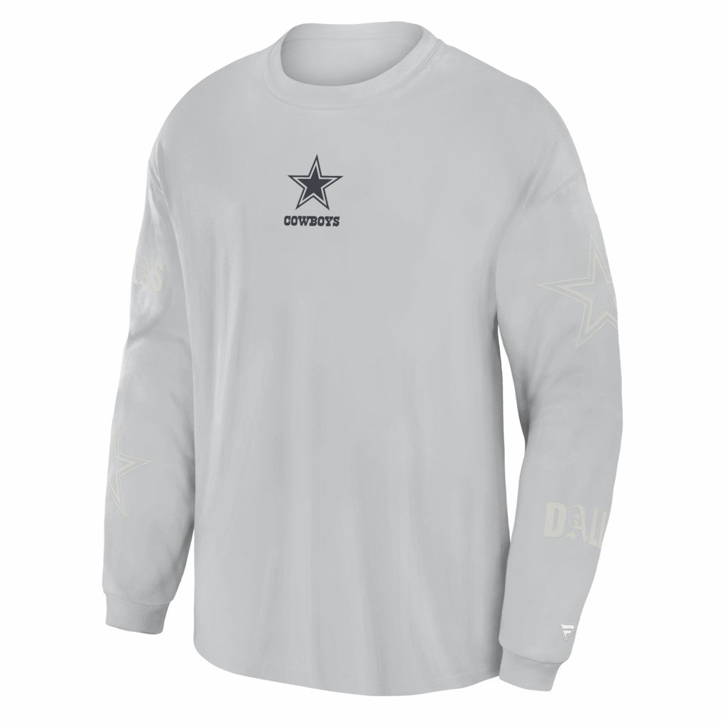 Dallas Cowboys Oversized Type Play Long Sleeve T-Shirt - Gray - Fanatics