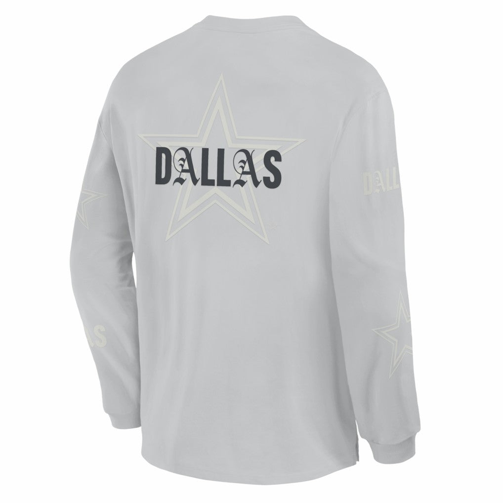 Dallas Cowboys Oversized Type Play Long Sleeve T-Shirt - Gray - Fanatics