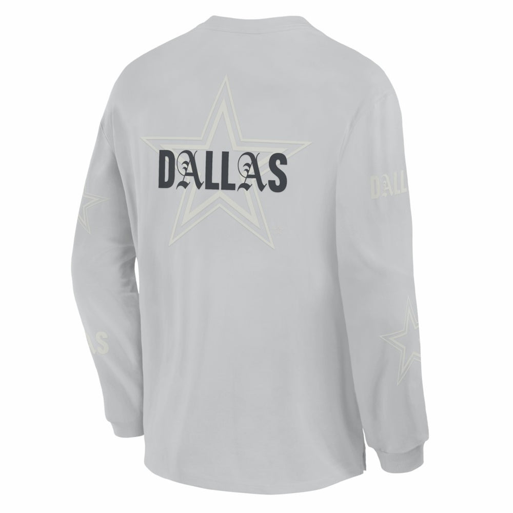 Dallas Cowboys Oversized Type Play Long Sleeve T-Shirt - Gray - Fanatics