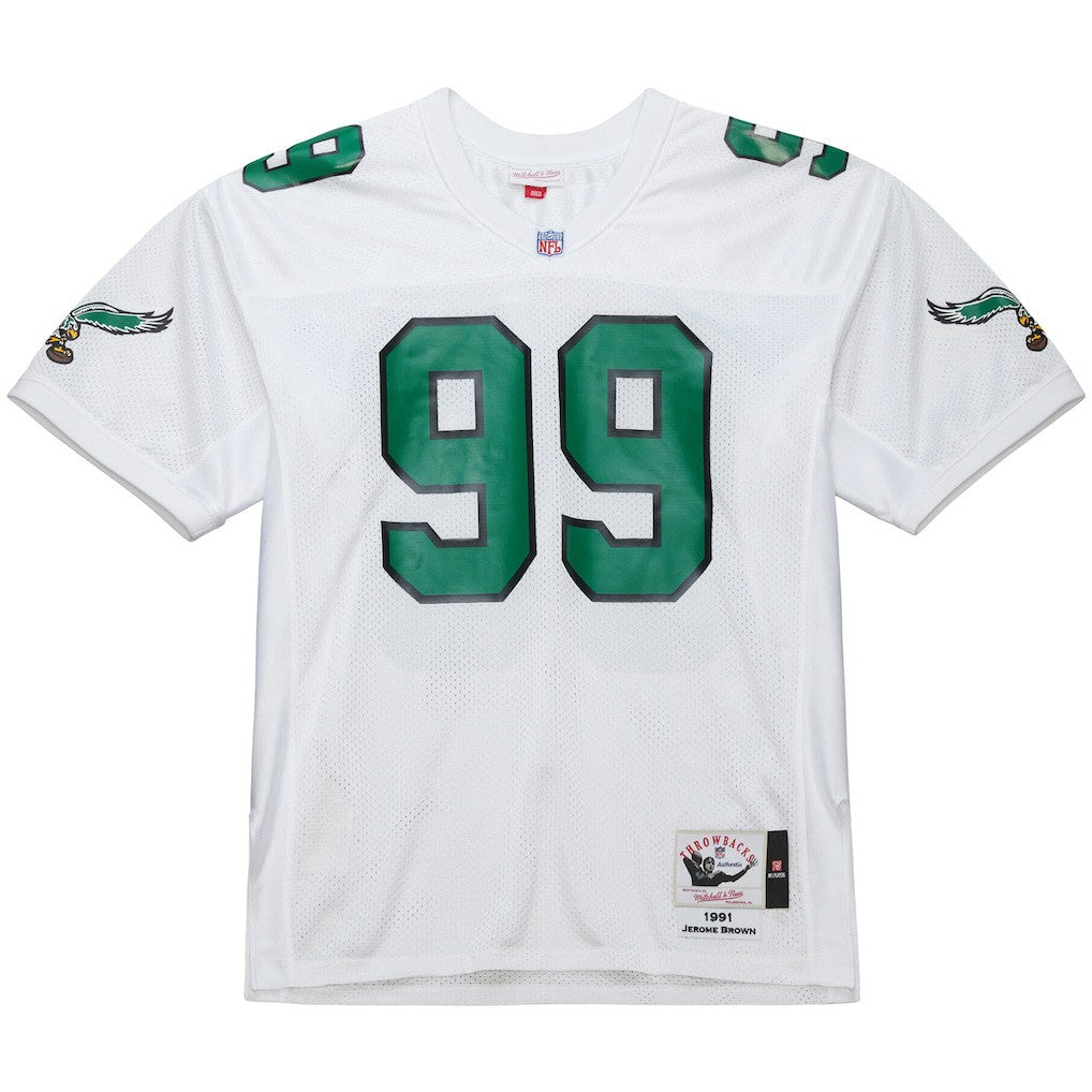 Jerome Brown Philadelphia Eagles 1991 Authentic Throwback Retired Player Jersey - White - Mitchell & Ness