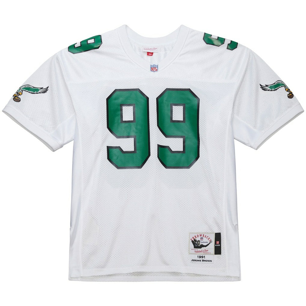 Jerome Brown Philadelphia Eagles 1991 Authentic Throwback Retired Player Jersey - White - Mitchell & Ness