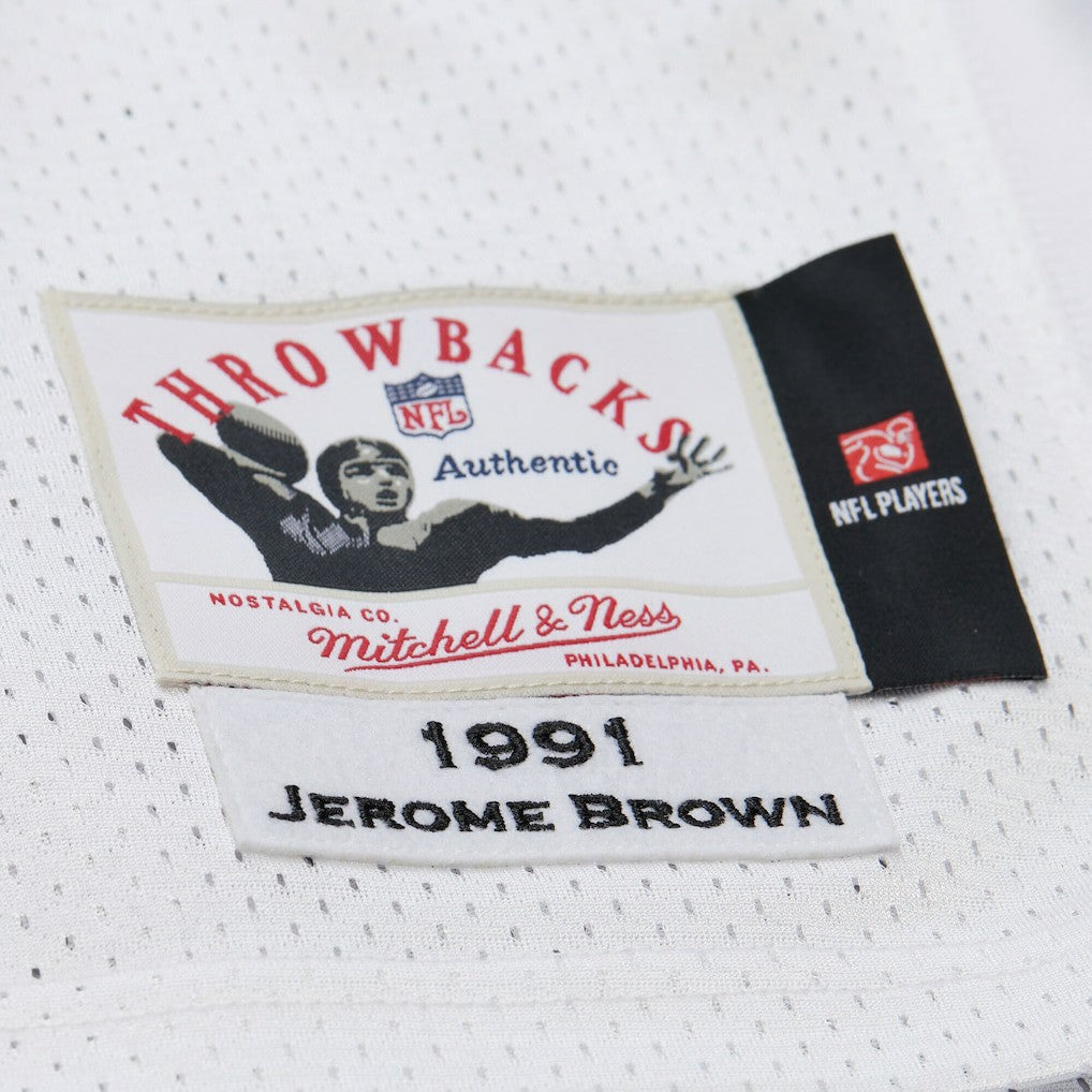 Jerome Brown Philadelphia Eagles 1991 Authentic Throwback Retired Player Jersey - White - Mitchell & Ness