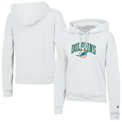 Miami Dolphins Champion Women's Powerblend Hoodie - White - NFL