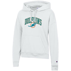 Miami Dolphins Champion Women's Powerblend Hoodie - White - NFL