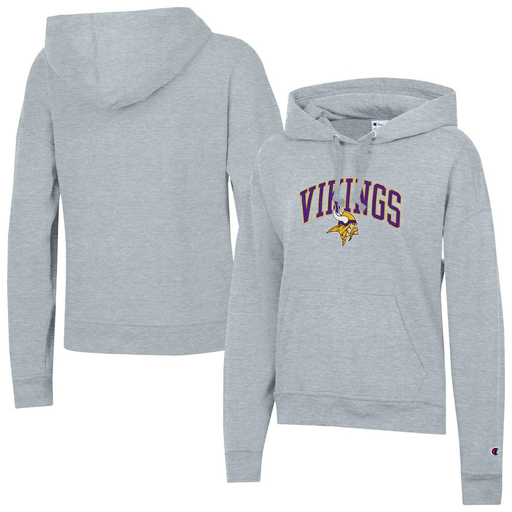 Minnesota Vikings Champion Women's Powerblend Hoodie - Heather Gray - NFL