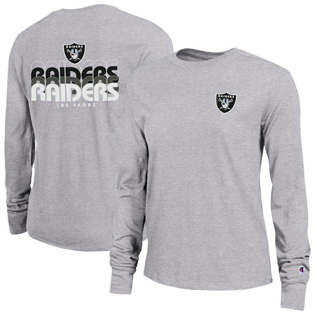 Las Vegas Raiders Champion Women's Core Long-Sleeve T-Shirt - Heather Gray - NFL