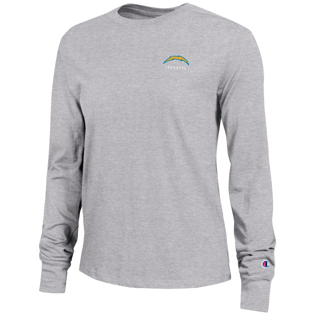 Los Angeles Chargers Champion Women's Core Long-Sleeve T-Shirt - Heather Gray - NFL