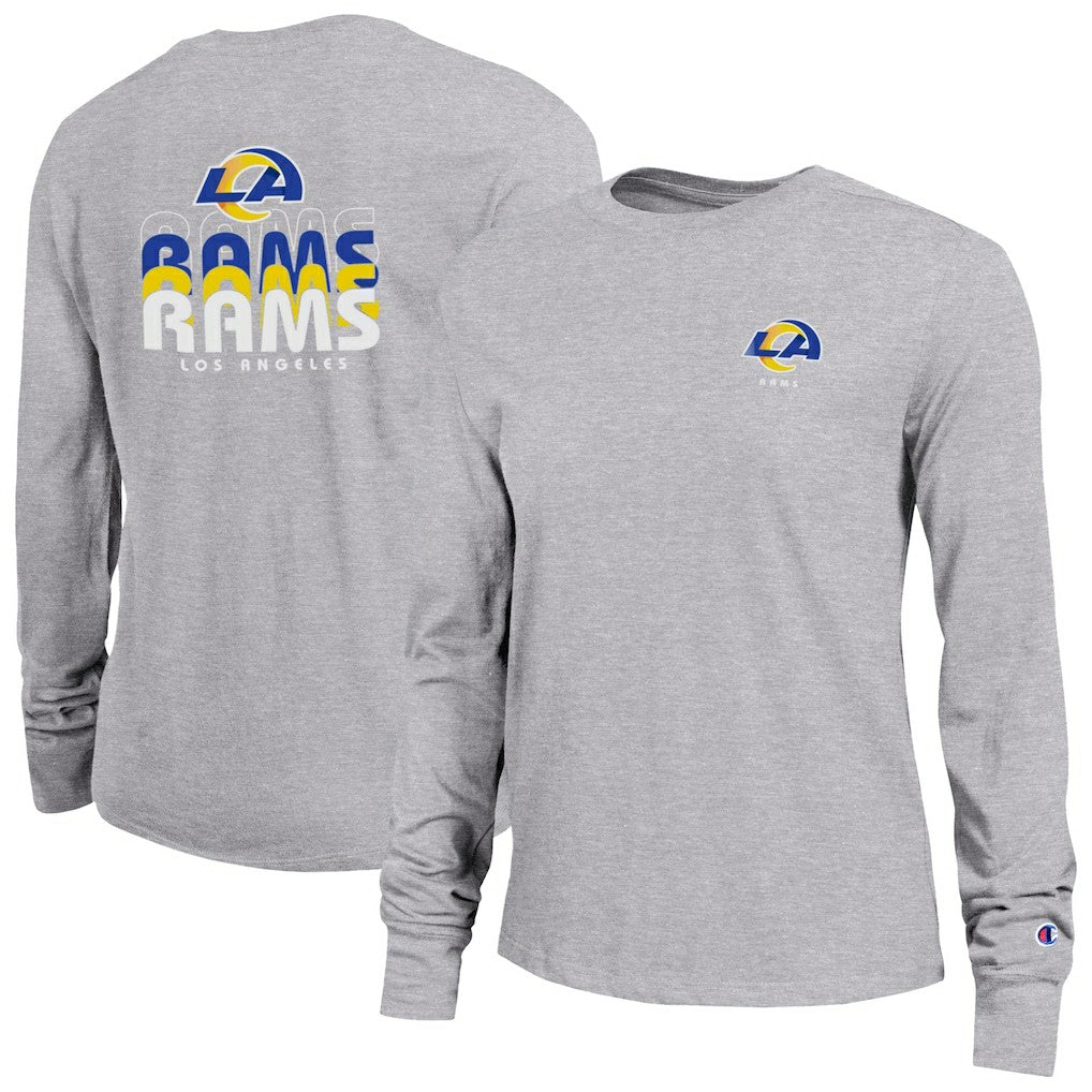 Los Angeles Rams Champion Women's Core Long-Sleeve T-Shirt - Heather Gray - NFL