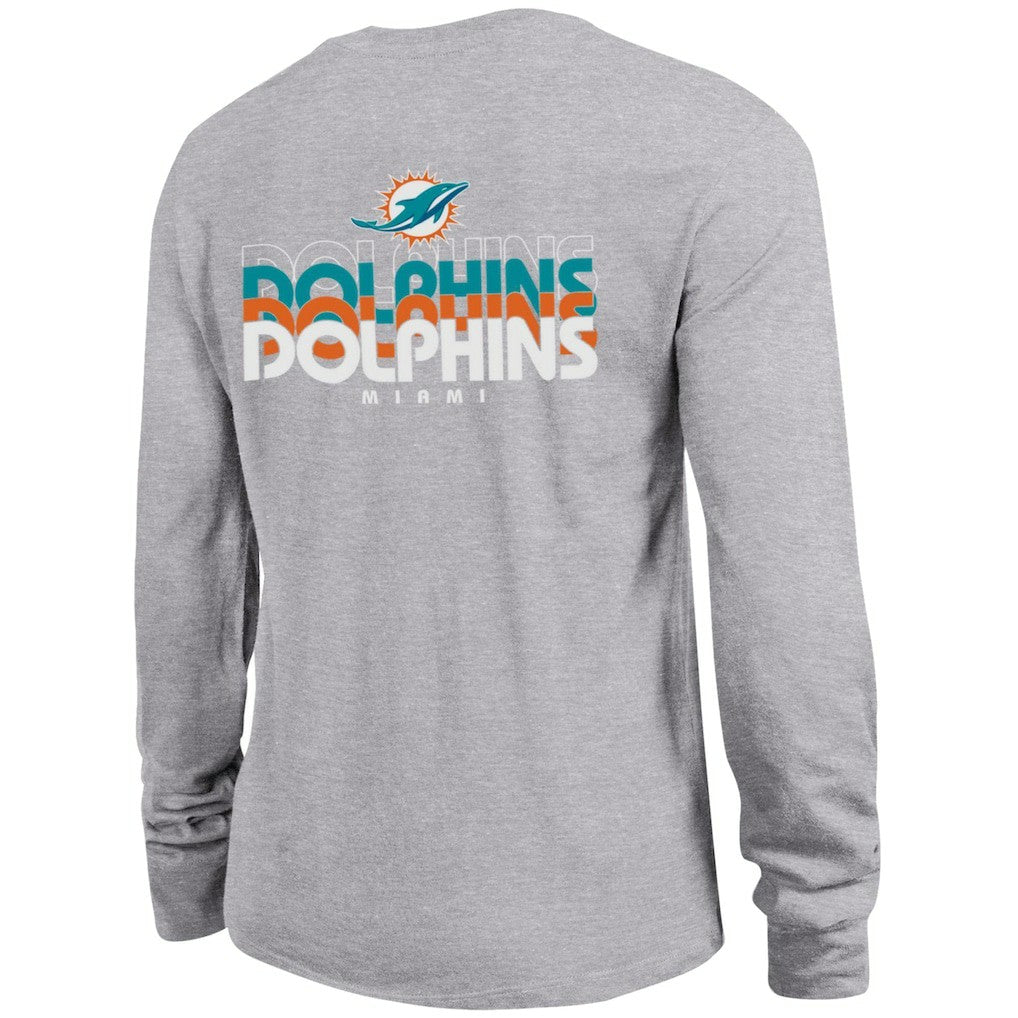 Miami Dolphins Champion Women's Core Long-Sleeve T-Shirt - Heather Gray - NFL