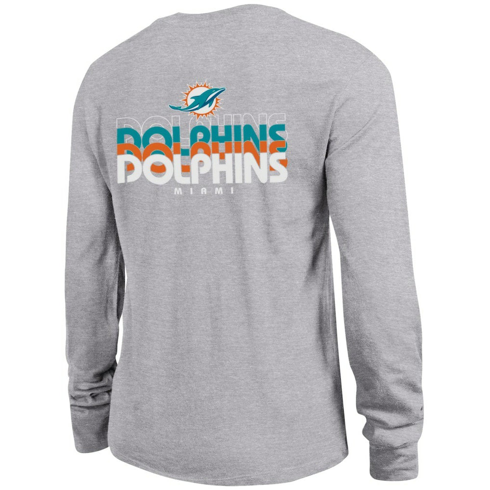 Miami Dolphins Champion Women's Core Long-Sleeve T-Shirt - Heather Gray - NFL