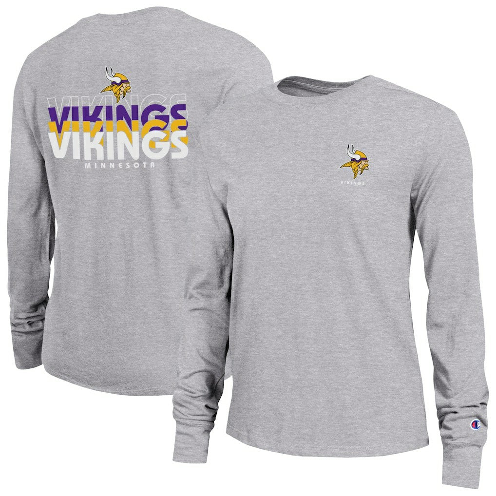 Minnesota Vikings Champion Women's Core Long-Sleeve T-Shirt - Heather Gray - NFL