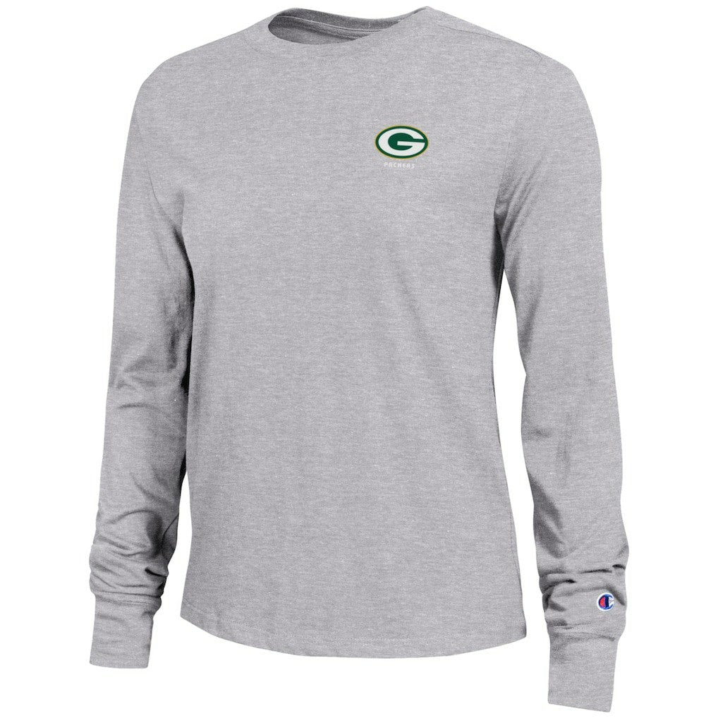 Green Bay Packers Champion Women's Core Long-Sleeve T-Shirt - Heather Gray - NFL