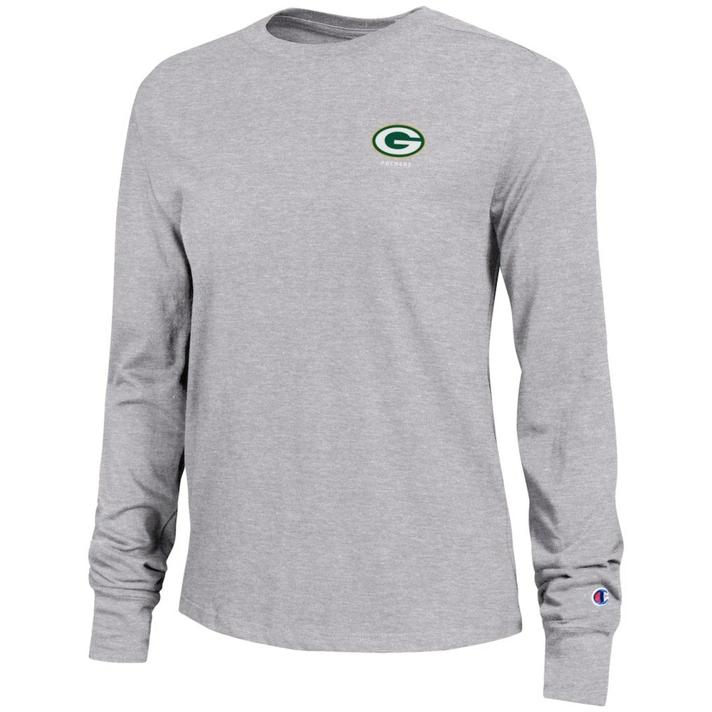 Green Bay Packers Champion Women's Core Long-Sleeve T-Shirt - Heather Gray - NFL