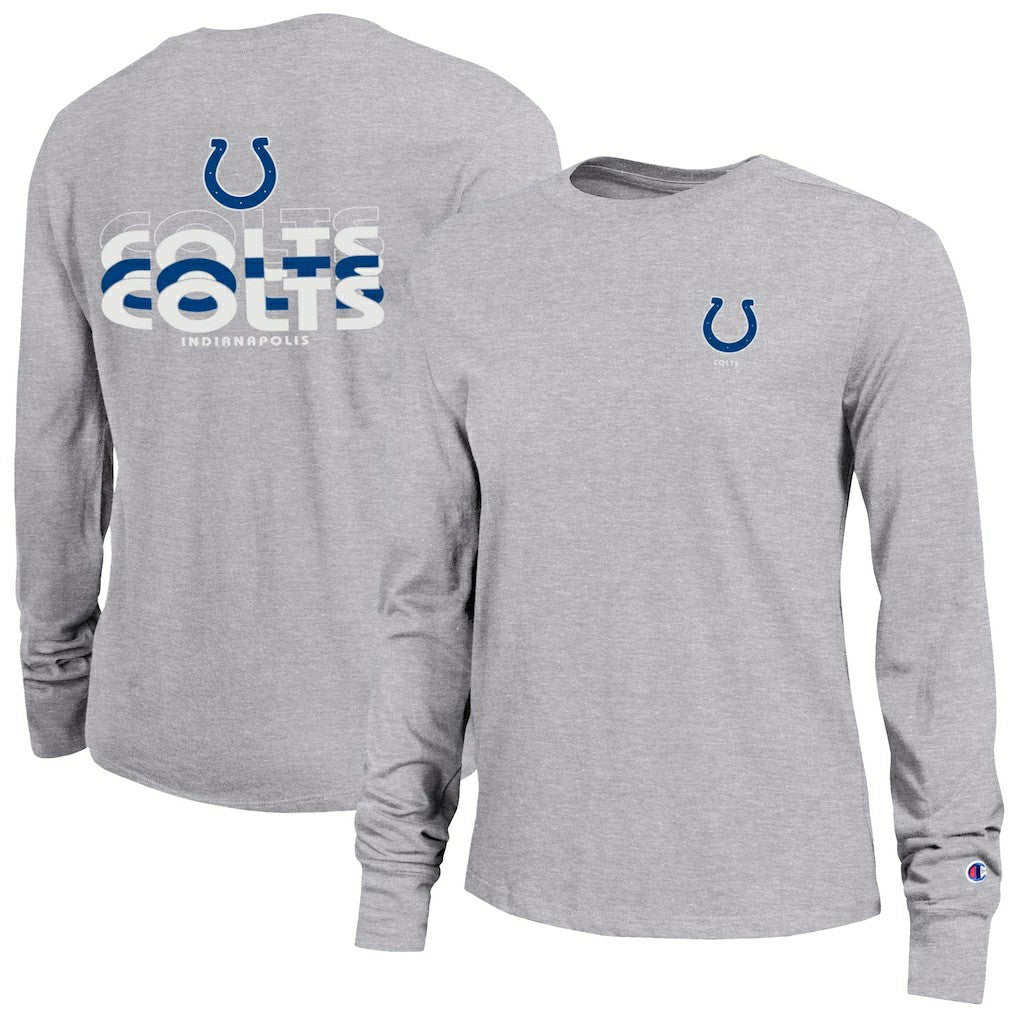 Indianapolis Colts Champion Women's Core Long-Sleeve T-Shirt - Heather Gray - NFL