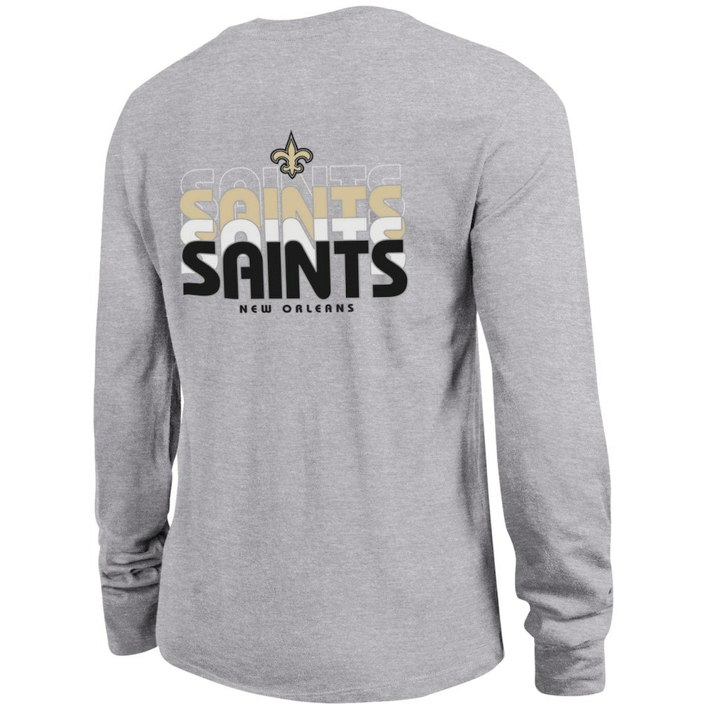New Orleans Saints Champion Women's Core Long-Sleeve T-Shirt - Heather Gray - NFL