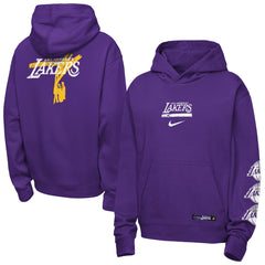 Nike Los Angeles Lakers Youth Courtside Club Premiere Hoodie Purple