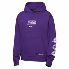 Nike Los Angeles Lakers Youth Courtside Club Premiere Hoodie Purple