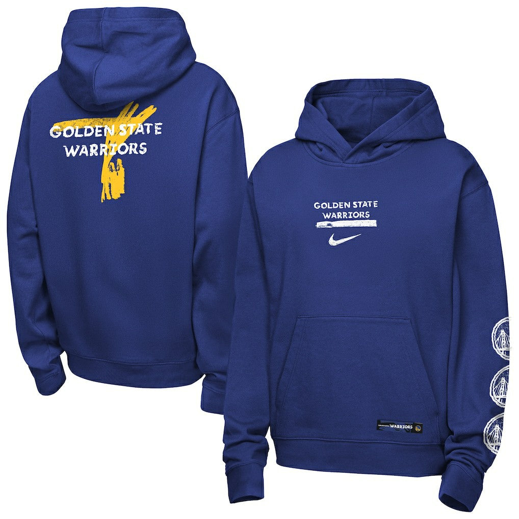 Nike Golden State Warriors Youth Courtside Club Premiere Hoodie Royal