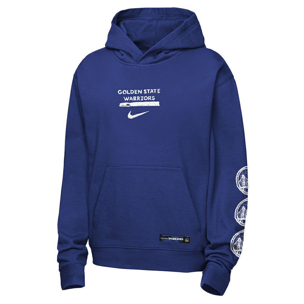 Nike Golden State Warriors Youth Courtside Club Premiere Hoodie Royal