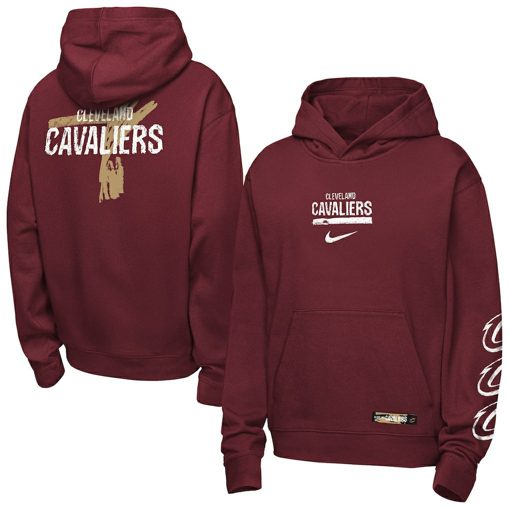 Nike Cleveland Cavaliers Youth Courtside Club Premiere Hoodie Wine