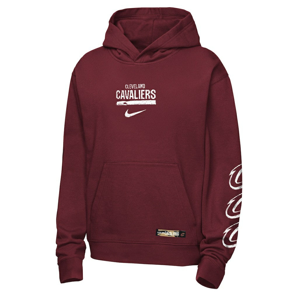 Nike Cleveland Cavaliers Youth Courtside Club Premiere Hoodie Wine