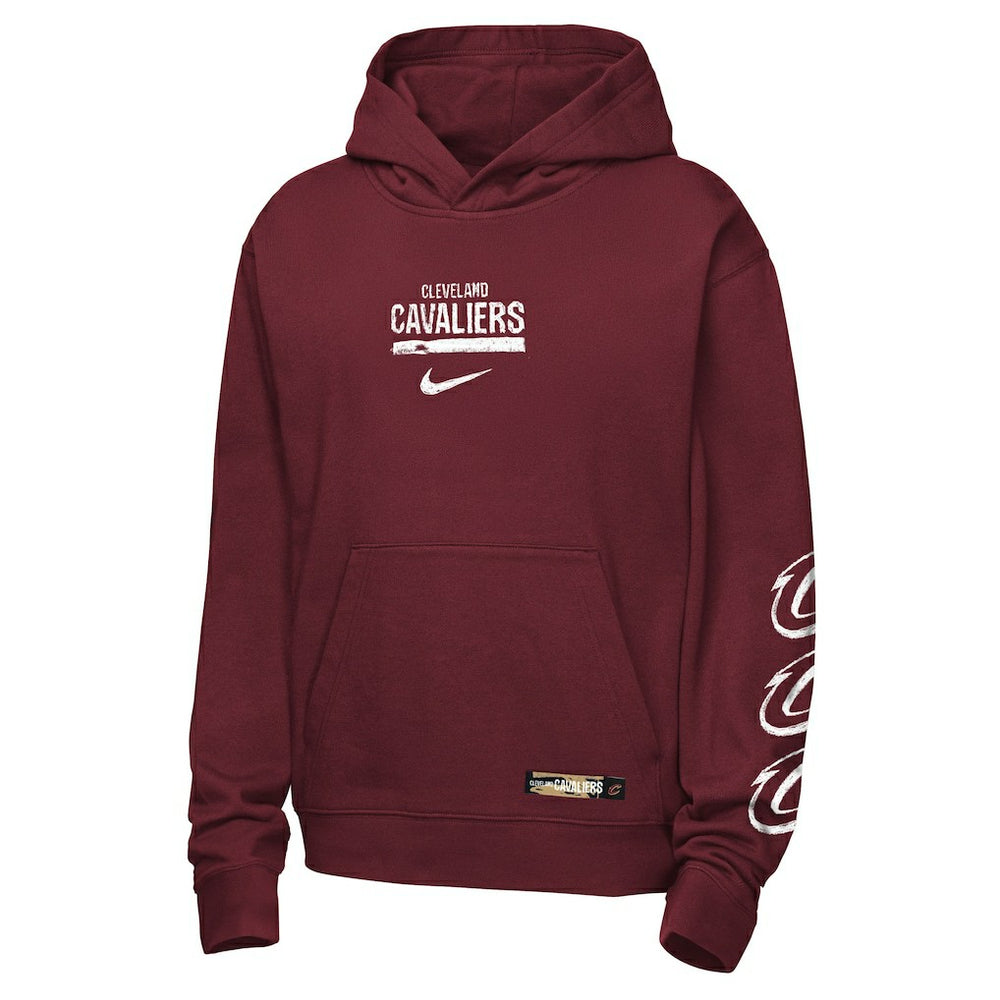 Nike Cleveland Cavaliers Youth Courtside Club Premiere Hoodie Wine