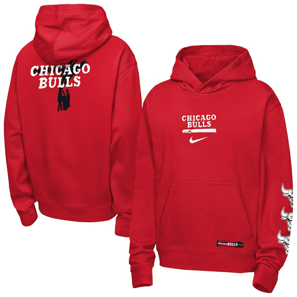 Nike Chicago Bulls Youth Courtside Club Premiere Hoodie Red