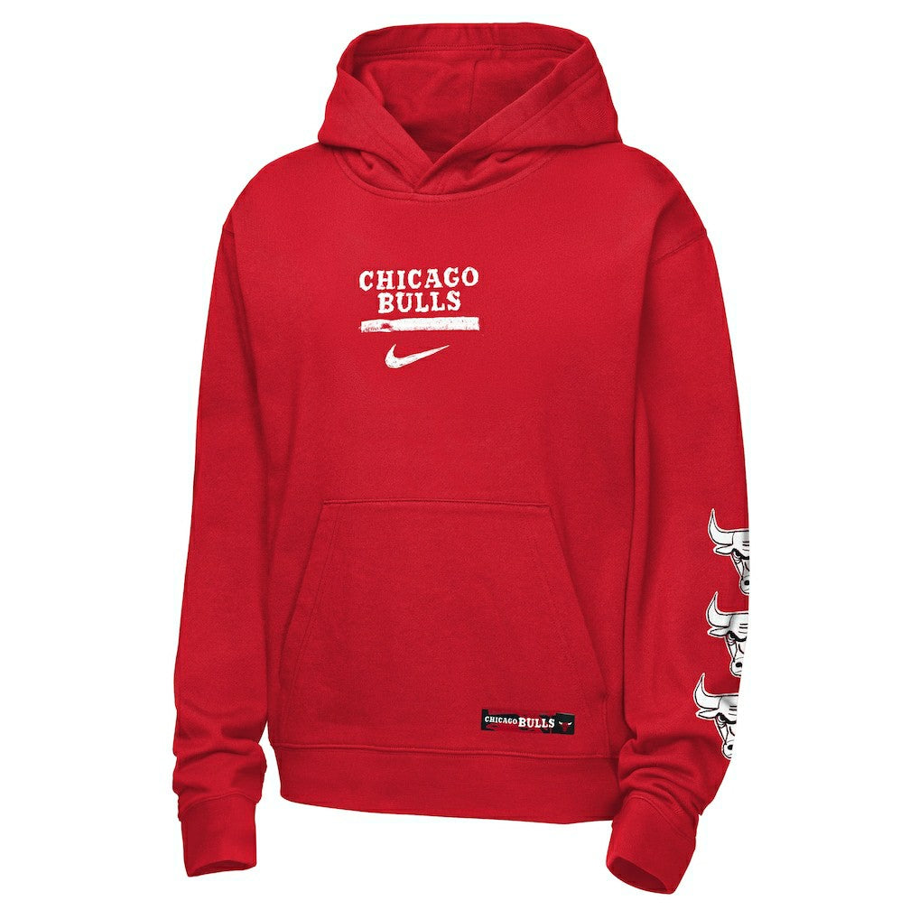 Nike Chicago Bulls Youth Courtside Club Premiere Hoodie Red