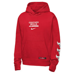 Nike Chicago Bulls Youth Courtside Club Premiere Hoodie Red