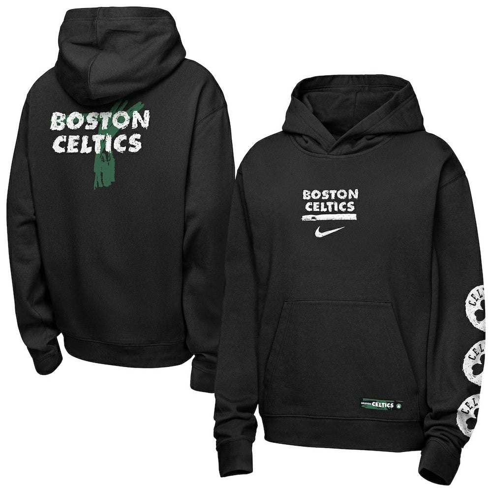 Nike Boston Celtics Youth Courtside Club Premiere Hoodie Black