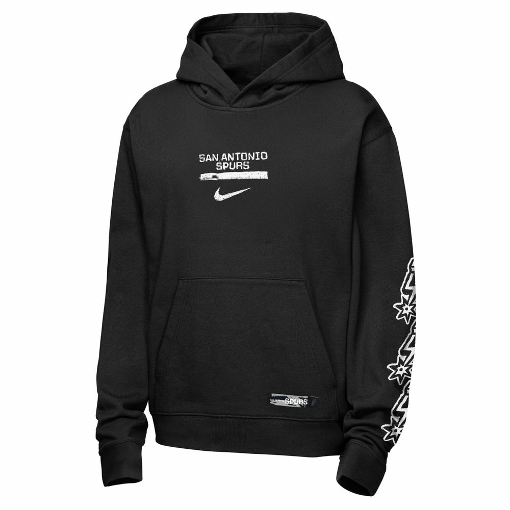 Nike San Antonio Spurs Youth Courtside Club Premiere Hoodie Black