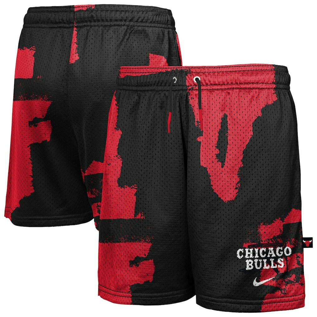 Nike Chicago Bulls Youth Courtside Pro Shot Dri-FIT Mesh Practice Shorts Black/Red