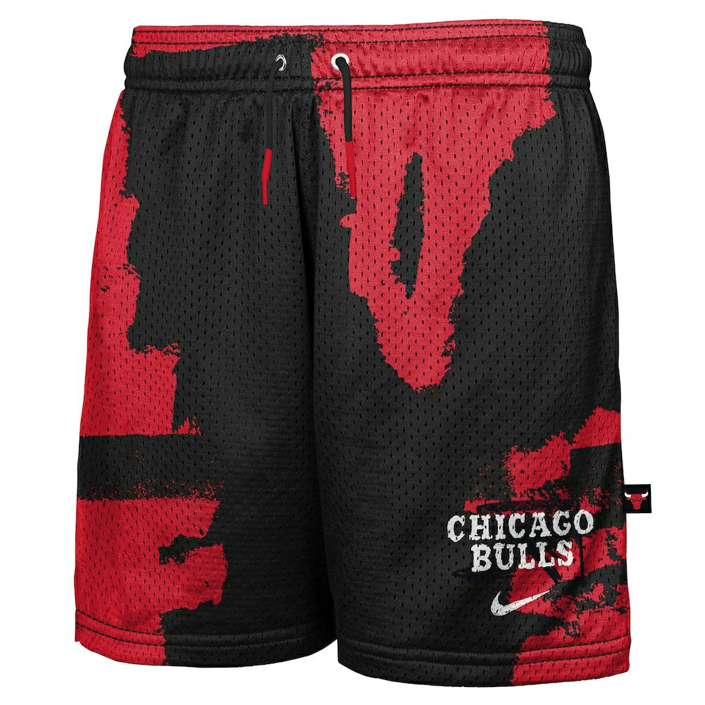 Nike Chicago Bulls Youth Courtside Pro Shot Dri-FIT Mesh Practice Shorts Black/Red
