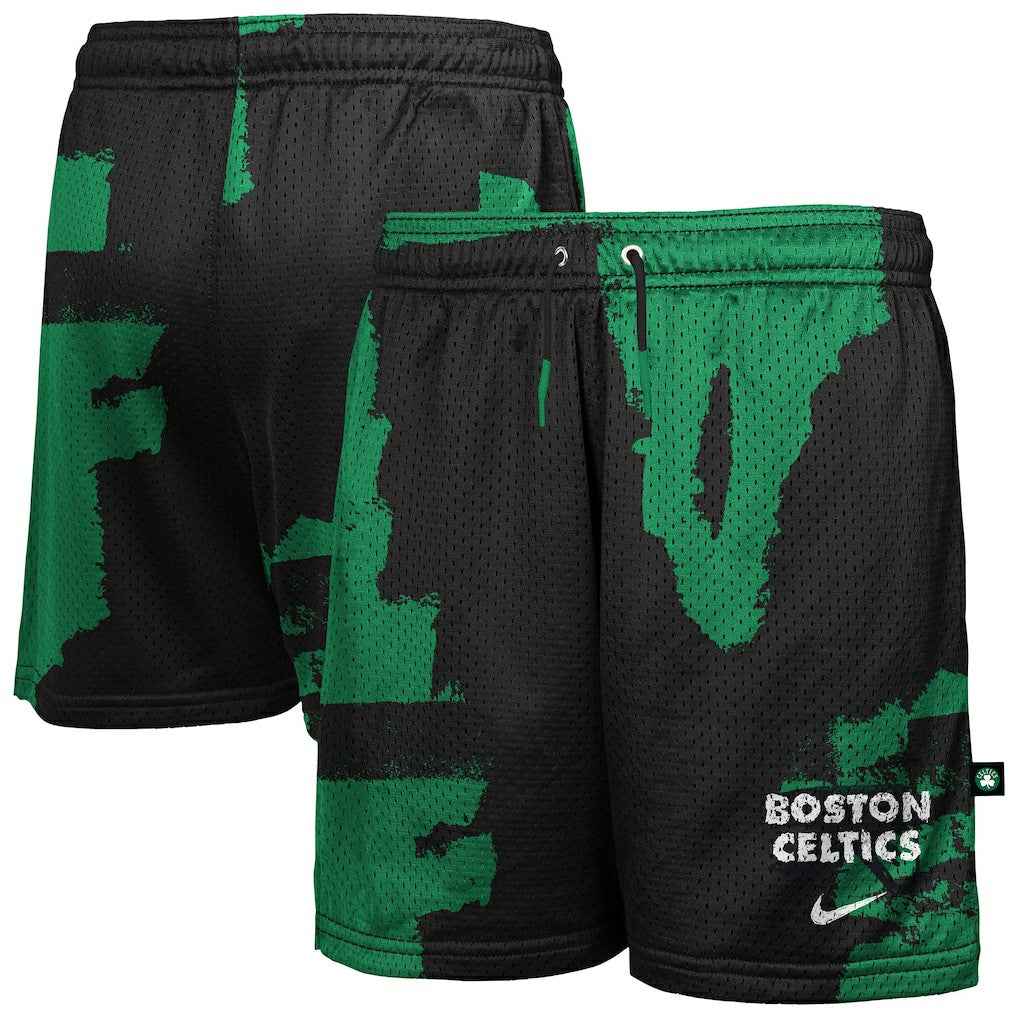 Nike Boston Celtics Youth Courtside Pro Shot Dri-FIT Mesh Practice Shorts Black/Kelly Green