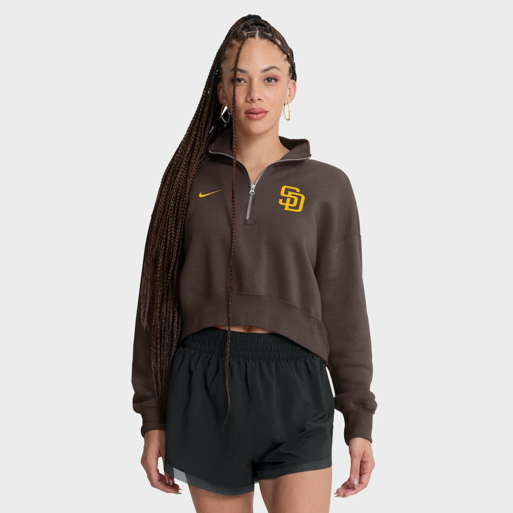San Diego Padres Nike Women's Primetime Phoenix Fleece Half-Zip Sweatshirt Outlet