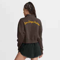 San Diego Padres Nike Women's Primetime Phoenix Fleece Half-Zip Sweatshirt Outlet
