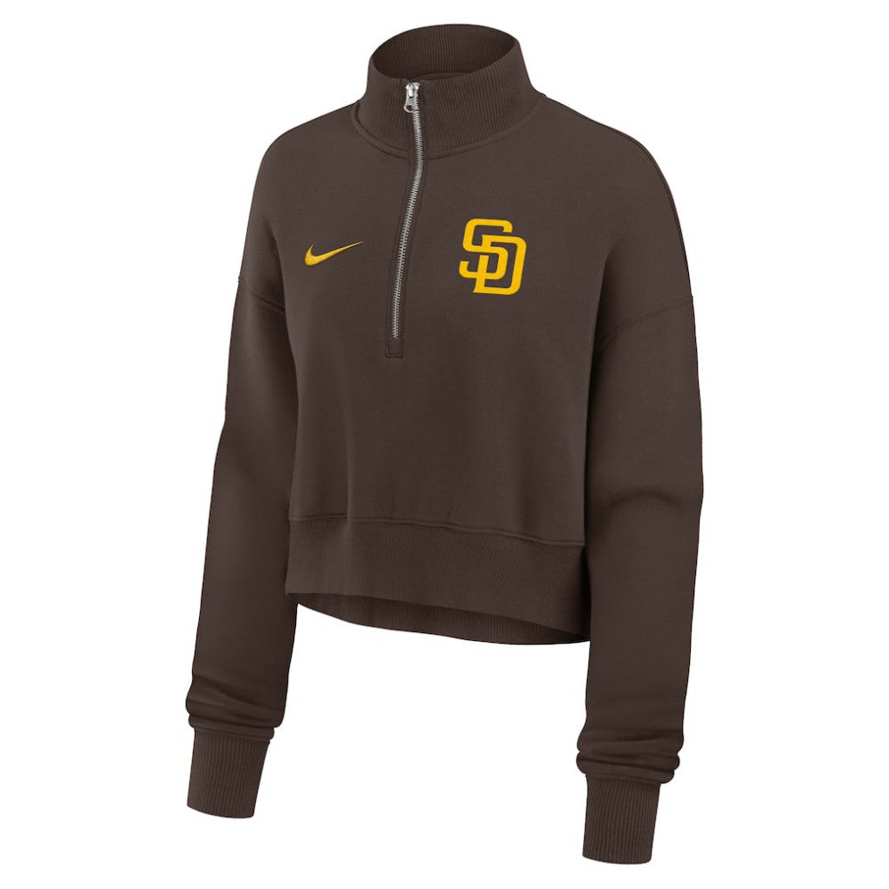 San Diego Padres Nike Women's Primetime Phoenix Fleece Half-Zip Sweatshirt Outlet