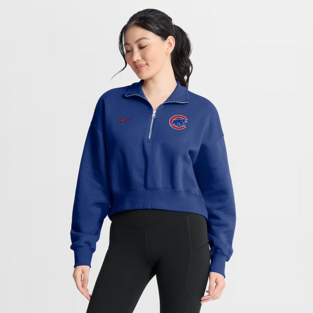 Chicago Cubs Nike Women's Primetime Phoenix Fleece Half-Zip Sweatshirt Outlet