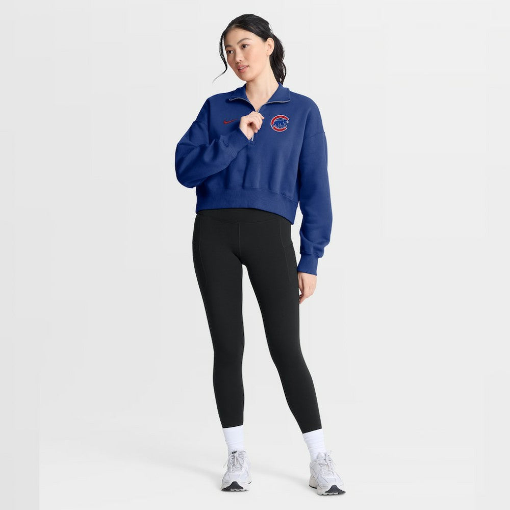 Chicago Cubs Nike Women's Primetime Phoenix Fleece Half-Zip Sweatshirt Outlet