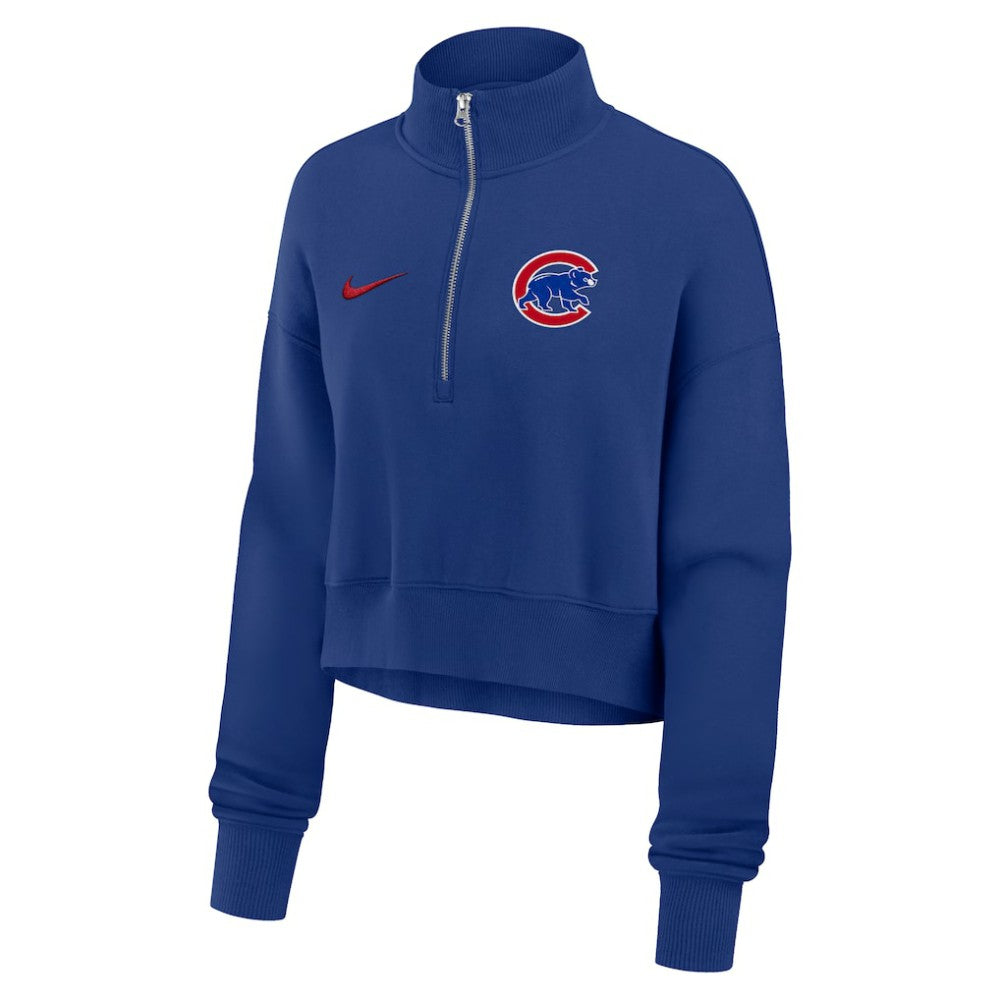 Chicago Cubs Nike Women's Primetime Phoenix Fleece Half-Zip Sweatshirt Outlet