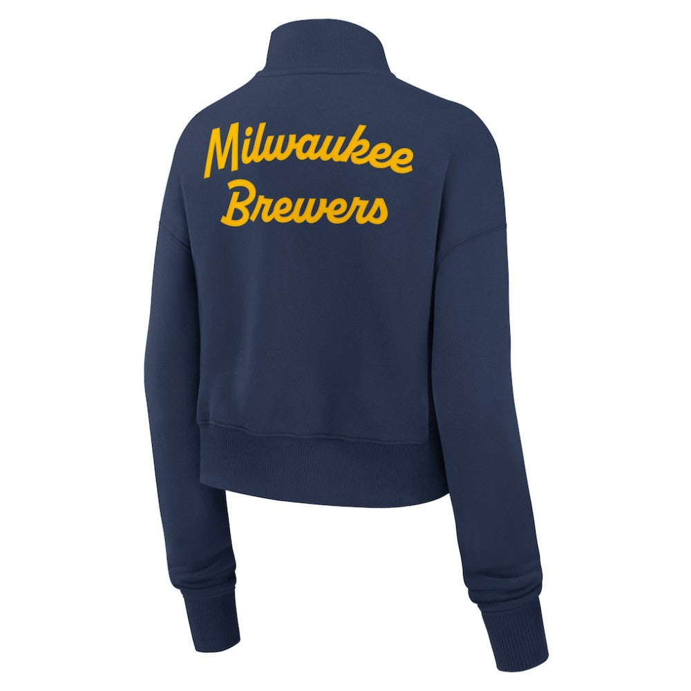 Milwaukee Brewers Nike Women's Primetime Phoenix Fleece Half-Zip Sweatshirt Outlet